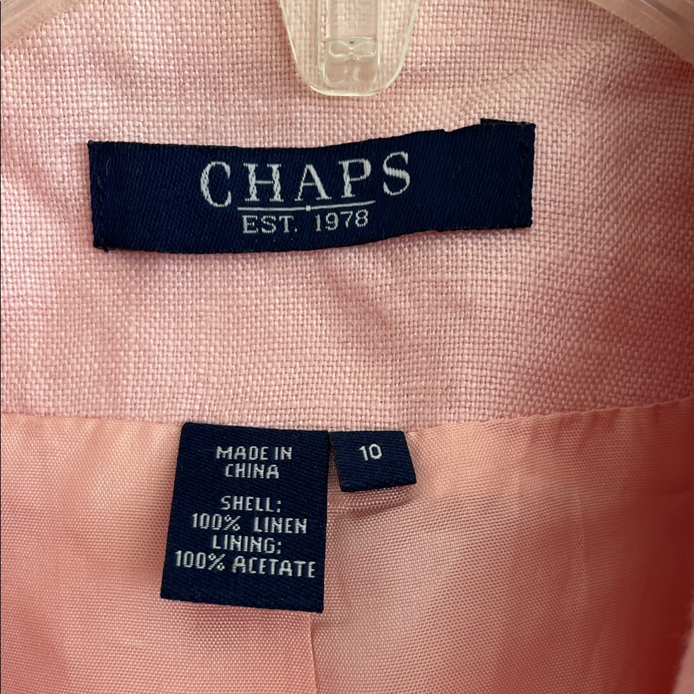 CHAPS Soft Pink Women's Linen Lined Jacket 10 - Picture 5 of 17